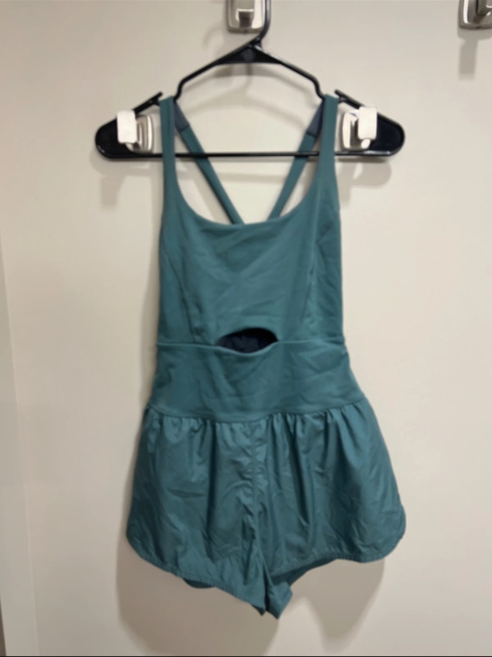 FP Movement by Free People Teal Crossback Romper